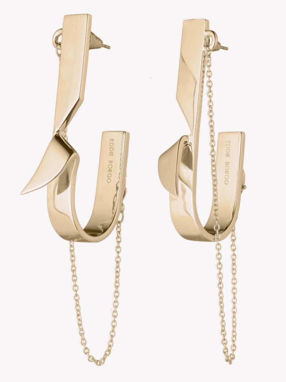 eddie Borgo Gold Folded Hoop Earrings